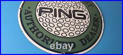 Vintage Ping Golf Sign Play Your Best Golfing Dealer Porcelain Gas Pump Sign