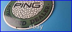 Vintage Ping Golf Sign Play Your Best Golfing Dealer Porcelain Gas Pump Sign