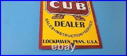 Vintage Piper Cub Sign Aviation Hangar Gas Pump Airplane Porcelain Sign