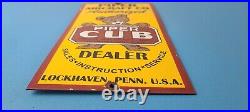 Vintage Piper Cub Sign Aviation Hangar Gas Pump Airplane Porcelain Sign