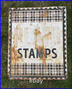 Vintage Plaid Stamps Double Sided Grocery Store Sign 30x24 Indoor Outdoor Vintage Plaid Stamps Double Sided Grocery Store Sign 30x24 Indoor Outdoor