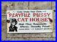 Vintage-Playful-Pussy-Cat-House-Porcelain-Rare-Gentlemans-Club-Girl-Gas-Oil-Sign-01-qg