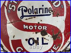 Vintage Polarine Oil Sign Porcelain