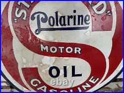 Vintage Polarine Oil Sign Porcelain