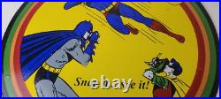 Vintage Polaroid Camera Sign Photos Superman Batman Gas Pump Porcelain Sign