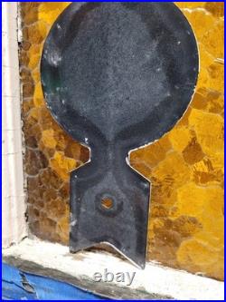 Vintage Police Department Porcelain Sign Old School Street Speed Zone Arrow Kid