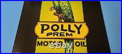 Vintage Polly Gasoline Porcelain Wilshire Parrot Gas Service Station Pump Sign