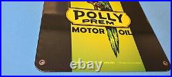 Vintage Polly Gasoline Porcelain Wilshire Parrot Gas Service Station Pump Sign