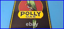 Vintage Polly Motor Oil Sign Porcelain Filling Gas Station Pump Parrot Sign