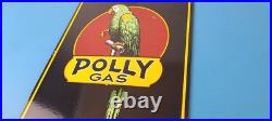 Vintage Polly Motor Oil Sign Porcelain Filling Gas Station Pump Parrot Sign