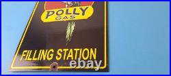 Vintage Polly Motor Oil Sign Porcelain Filling Gas Station Pump Parrot Sign