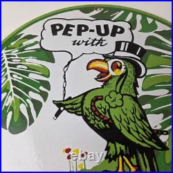 Vintage Polly Motor Oil Sign Porcelain Pep-Up Gasoline Pump Sign