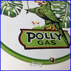 Vintage Polly Motor Oil Sign Porcelain Pep-Up Gasoline Pump Sign