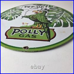 Vintage Polly Motor Oil Sign Porcelain Pep-Up Gasoline Pump Sign
