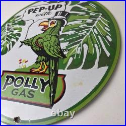 Vintage Polly Motor Oil Sign Porcelain Pep-Up Gasoline Pump Sign