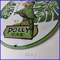 Vintage Polly Motor Oil Sign Porcelain Pep-Up Gasoline Pump Sign