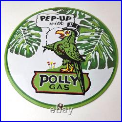 Vintage Polly Motor Oil Sign Porcelain Pep-Up Gasoline Pump Sign