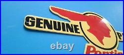 Vintage Pontiac Porcelain Dealership Gas Pump Automobile Car Genuine Parts Sign