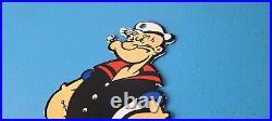 Vintage Popeye Porcelain Gas Pump Comics General Store Service Plate Sales Sign