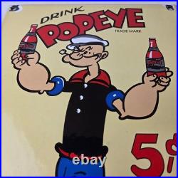 Vintage Popeye Porcelain Sign Drink 5¢ I Yam What I Yam Sign