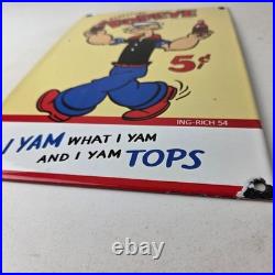 Vintage Popeye Porcelain Sign Drink 5¢ I Yam What I Yam Sign