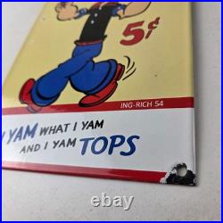 Vintage Popeye Porcelain Sign Drink 5¢ I Yam What I Yam Sign
