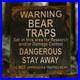 Vintage-Porcelain-Bear-Trap-Sign-US-Forestry-Service-Wildlife-Gas-Oil-01-xml