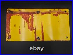 Vintage Porcelain CAUTION POISON GAS Industrial Safety Sign H2S Oil Gas Station