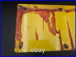 Vintage Porcelain CAUTION POISON GAS Industrial Safety Sign H2S Oil Gas Station