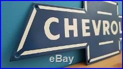 Vintage Porcelain Chevrolet Service Station OK Dealership Gas Oil Trucks GM Sign