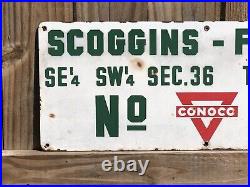 Vintage. Porcelain. Conoco. Oil Well Lease Sign