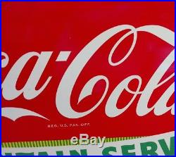 Vintage Porcelain Drink Coca-cola Fountain Service Advertising Sign Mint