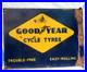 Vintage-Porcelain-Enamel-Sign-Good-Year-Cycle-Tyre-Double-Side-With-Flange-1930-01-ybum