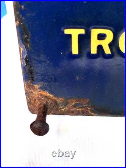 Vintage Porcelain Enamel Sign Good Year Cycle Tyre Double Side With Flange 1930