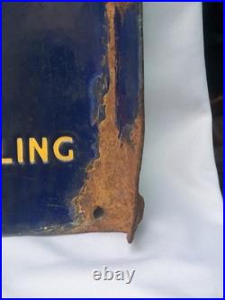 Vintage Porcelain Enamel Sign Good Year Cycle Tyre Double Side With Flange 1930