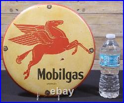 Vintage Porcelain Enamel Sign Mobilgas Pegasus Red