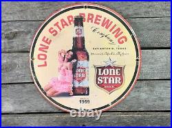 Vintage Porcelain Long Star Beer Sign
