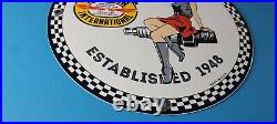 Vintage Porcelain Nascar Stock Racing Sign Gas Service Station Garage Sign