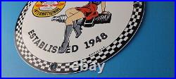 Vintage Porcelain Nascar Stock Racing Sign Gas Service Station Garage Sign