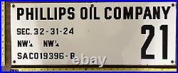 Vintage Porcelain Oil Field Sign Phillips Oil Co. 21