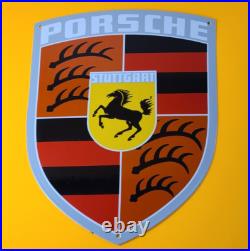 Vintage Porcelain Porsche Automobile Stuttgart Germany Badge Shield Sign Vintage Porcelain Porsche Automobile Stuttgart Germany Badge Shield Sign