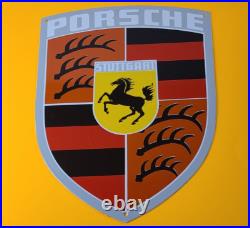Vintage Porcelain Porsche Automobile Stuttgart Germany Badge Shield Sign Vintage Porcelain Porsche Automobile Stuttgart Germany Badge Shield Sign