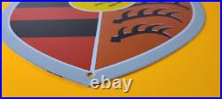 Vintage Porcelain Porsche Automobile Stuttgart Germany Badge Shield Sign Vintage Porcelain Porsche Automobile Stuttgart Germany Badge Shield Sign