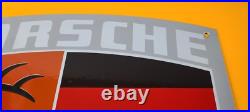 Vintage Porcelain Porsche Automobile Stuttgart Germany Badge Shield Sign Vintage Porcelain Porsche Automobile Stuttgart Germany Badge Shield Sign