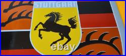 Vintage Porcelain Porsche Automobile Stuttgart Germany Badge Shield Sign Vintage Porcelain Porsche Automobile Stuttgart Germany Badge Shield Sign