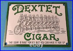 Vintage Porcelain Sign Dextel Tobacco Cigar Pipe Sign General Store Gas Sign