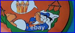 Vintage Porcelain Sign Orange Crush Beverage Donald Duck Gas Station Sign