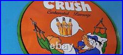 Vintage Porcelain Sign Orange Crush Beverage Donald Duck Gas Station Sign