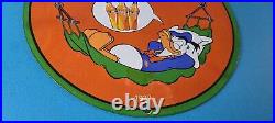 Vintage Porcelain Sign Orange Crush Beverage Donald Duck Gas Station Sign