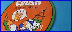 Vintage Porcelain Sign Orange Crush Beverage Donald Duck Gas Station Sign